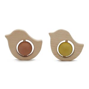 Quality Personalized Educational Baby 53g Silicone Teething Rattle wholesale