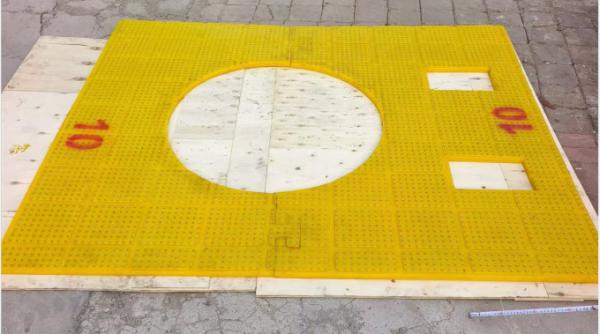 Customized Rotary Table Anti-Slip Mat Size 2100X1600 MM Material PU Yellow