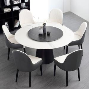 Quality Polished Marble Round Dining Room Tables With Stainless Steel Legs wholesale