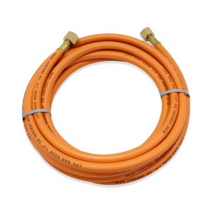 Quality 6mm Oil Resistance Braided -30℃~+80℃ Orange Rubber LPG Gas Hose Assembly wholesale