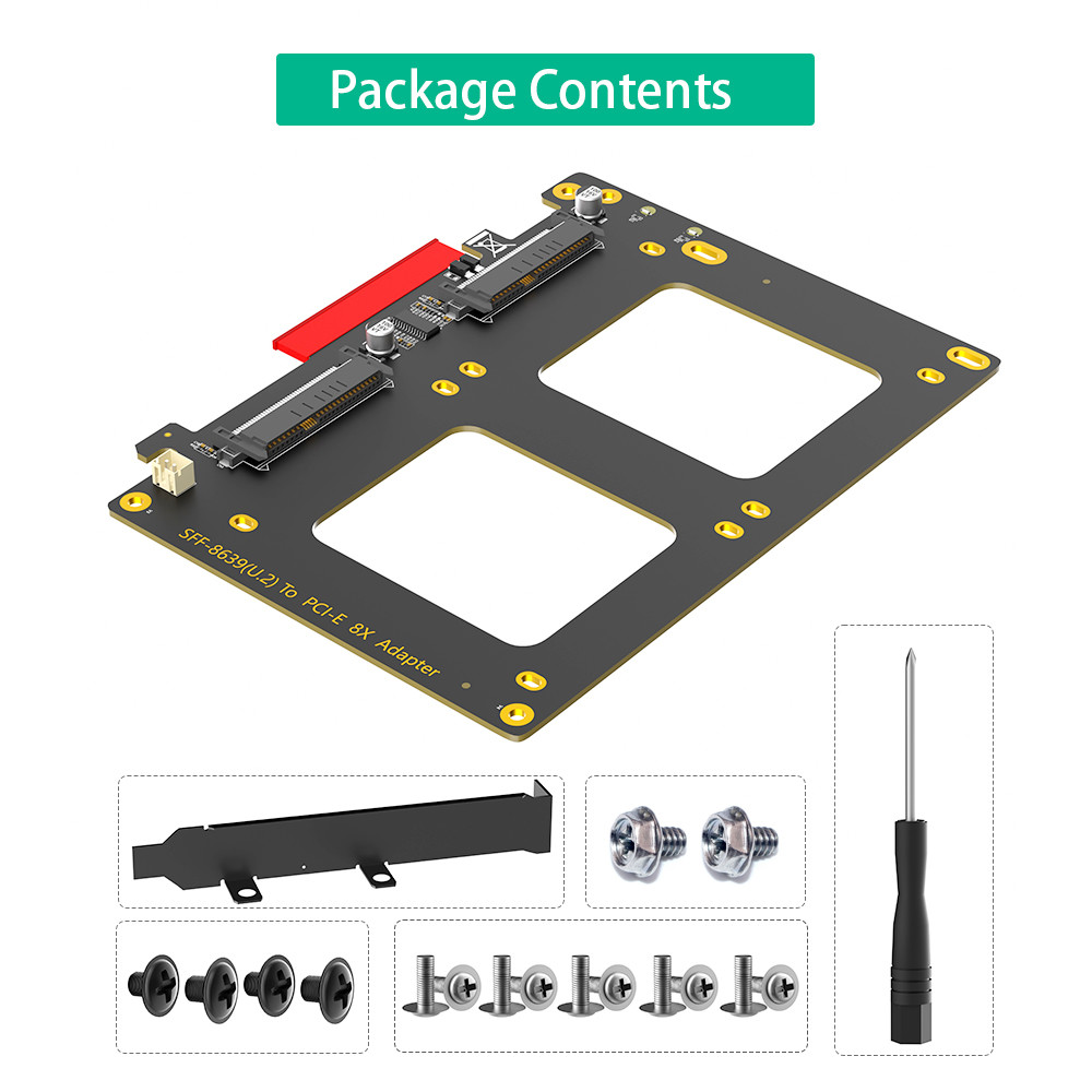 Dual U.2 SSD To PCIe 4.0 X8 Adapter Lightning-Fast Data Transfer