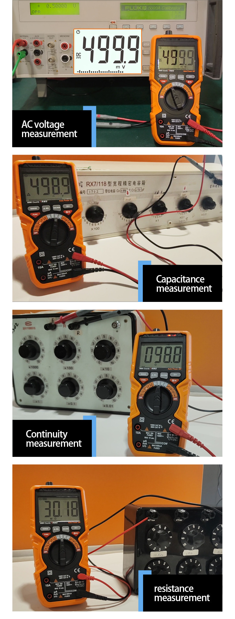 Manual And Auto Range Digital Meter Voltmeter AC DC Digital Multimeter MAX And MIN Measurement NCV Function