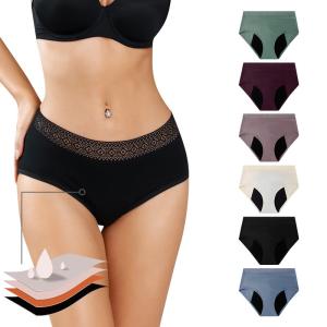 Quality 4 Layer Seamfree Period Underwear Menstrual Sexy Lace Period Underwear wholesale