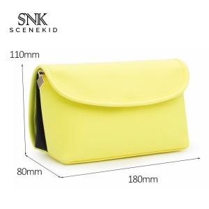 Quality Korean Beautiful Personalized Pure Color Blank Brushes Cosmetic Bag wholesale