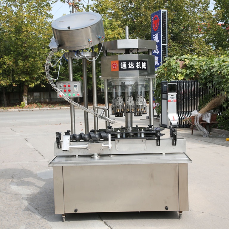 Aluminum Cap Crown Capping Machine , Food Industry Bottle Cap Sealing Machine