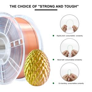 Quality Strong Toughness 1.75mm PLA Filament for 3D Printer Silk Gold Silver Copper 3D Printing Filament wholesale