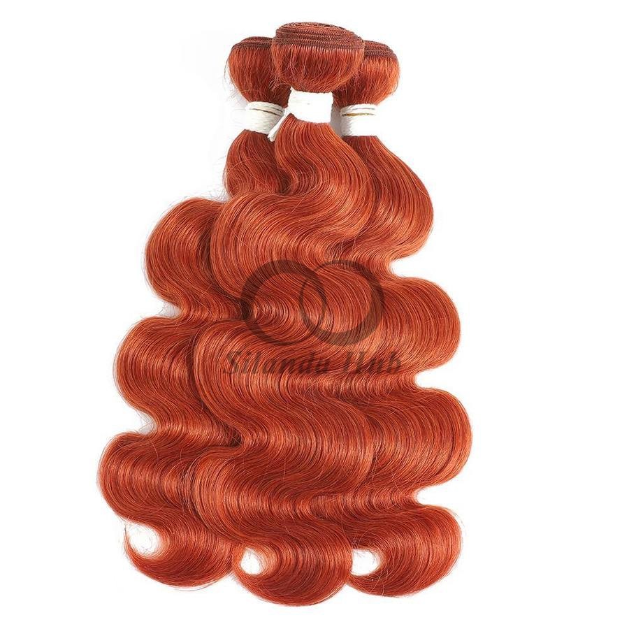 Ginger Orange Body Wave Remy Human Hair Bundles Sew In Weave Bundles Brazilian Bundle Deals