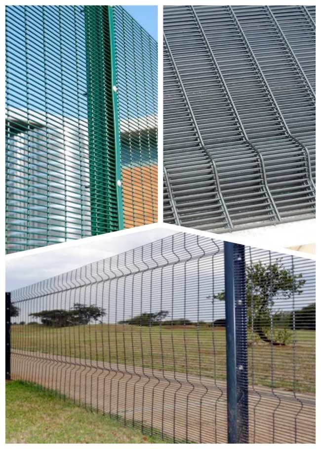 High Strength Metal Mesh Fence Panels 3D Anti Climbing 358 Mesh Fencing Panels
