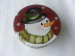 2017 XMAS Round Tin Cookie Containers , Diameter 200mm,Height 80mm ,Gold Color