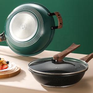 Quality Non Stick Kitchen Wok Pan With Comfortable Wooden Handle wholesale