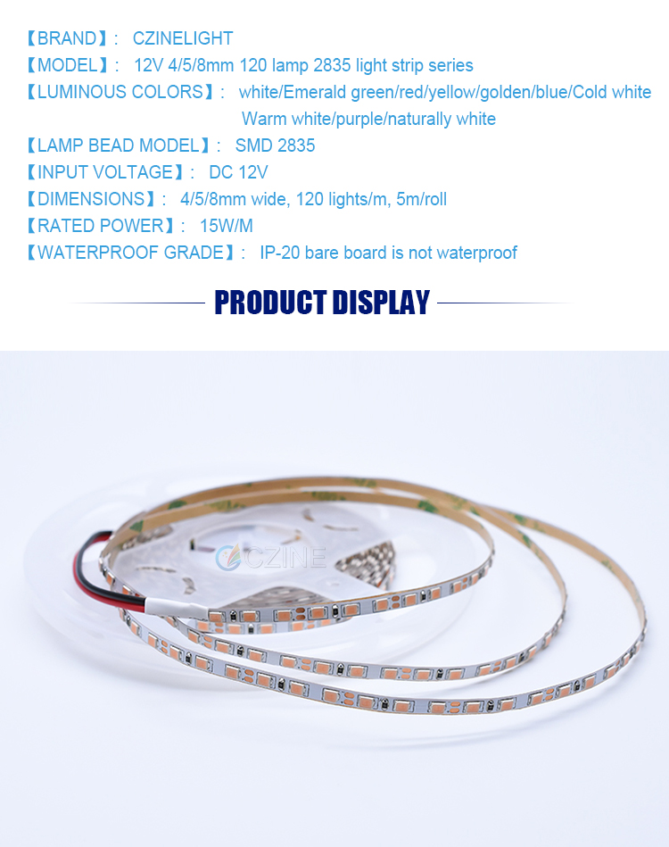 High Bright Dc12v 5v Thin Led Tape Cintas 4mm 5mm Flexible Warm White Red Blue Green 120led Luces Led 2835 Led Strip Light