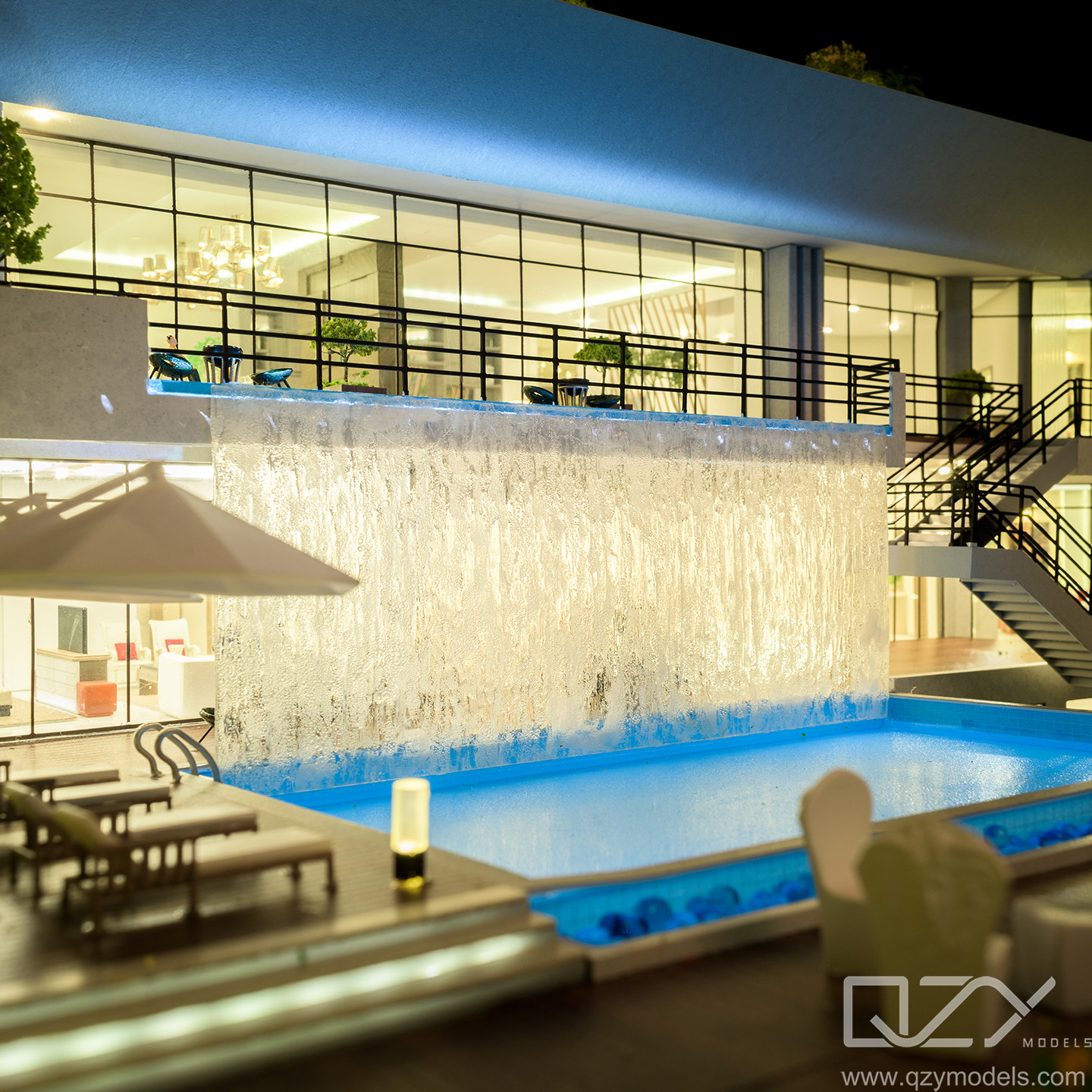 DAR GLOBAL Monochrome Architecture Structural Model 1/50 Saudi Arabia Versace Villa