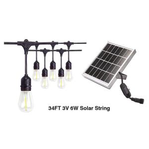 Quality 3v 6w 34ft Outdoor Solar LED String Lights For Garden E27 LED Filament Bulbs For Decoration wholesale