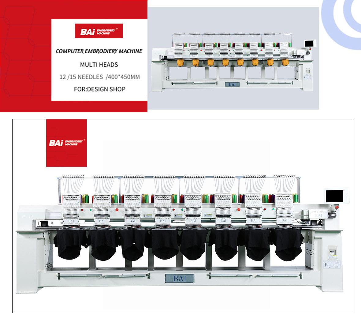 CE Flat 8 Head Embroidery Machine High Speed For Home