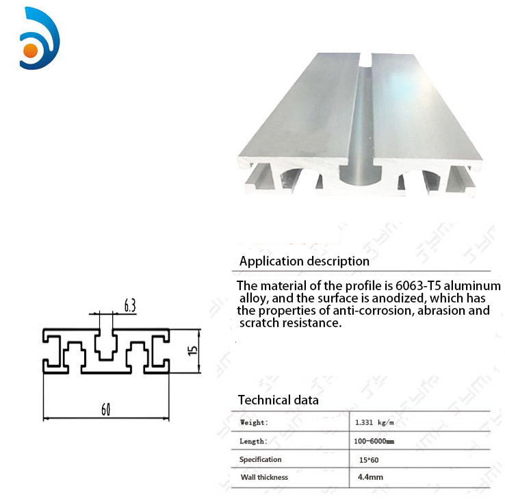 1560A Anodic Oxidation Aluminium Construction Profiles
