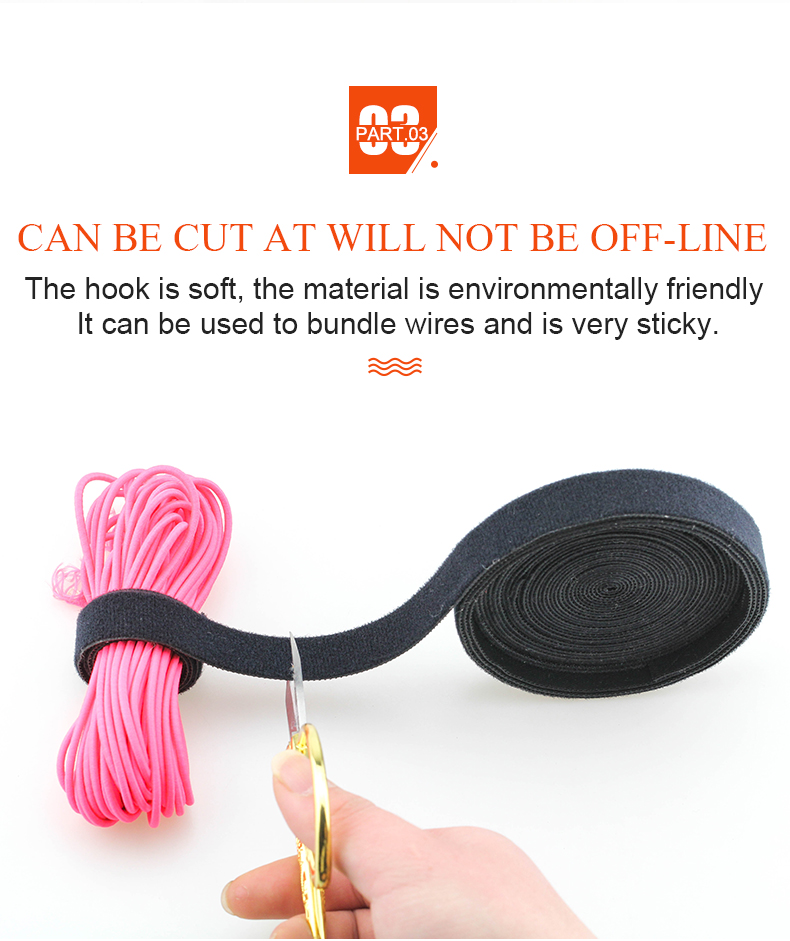 Custom size Colorful Hook and Loop Nylon Fabric Fastener DIY Craft Sup Self Adhesive Tape