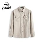 Plus Size Men Shirts Apparel Palm Panel Striped Print Long Sleeves