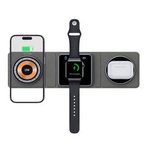 Quality Foldable Wallet Size Travel Wireless Charger Easy Carrying 3 In 1 Charging Station wholesale