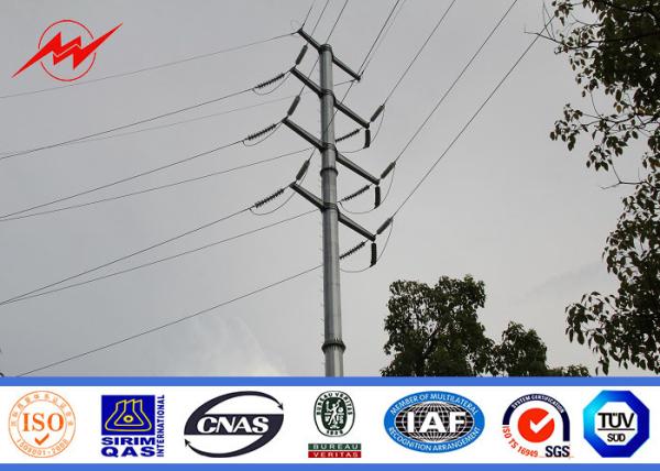 Waterproof Power Distribution Electrical Steel Utility Pole With Hot Dip