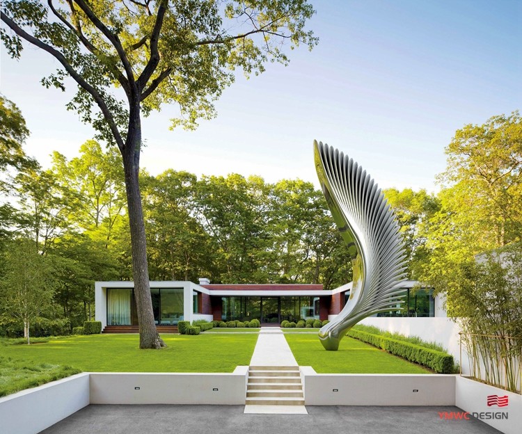 Custom Printing Large Stainless Steel Wing Sculpture for Artistic Installation Theme