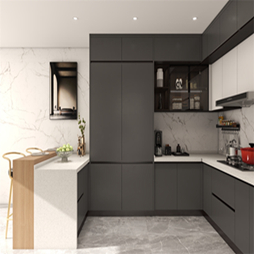 Solid Maple Wood Modern White Shaker Kitchen Cabinets in Custom Simple Design Flat Pack