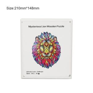 Quality 53g Lion Baby Building Blocks Wooden Stacking Jigsaw Animal Interactive Games wholesale