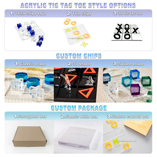 Tabletop Home Decor Transparent Lucite Resin Tic Tac Toe