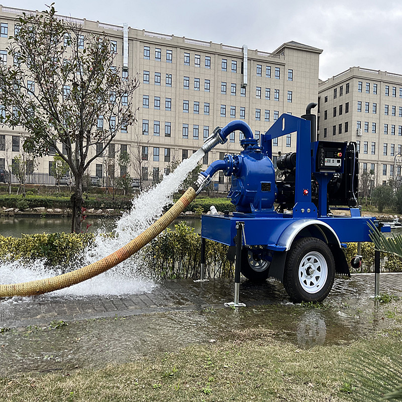 High Pressure Diesel Water Pump Emergency Flood Control Trailer Mounted Sewage Pump