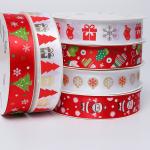 Gold Foil Printed Christmas Ribbon Red Personalised Christmas Ribbon