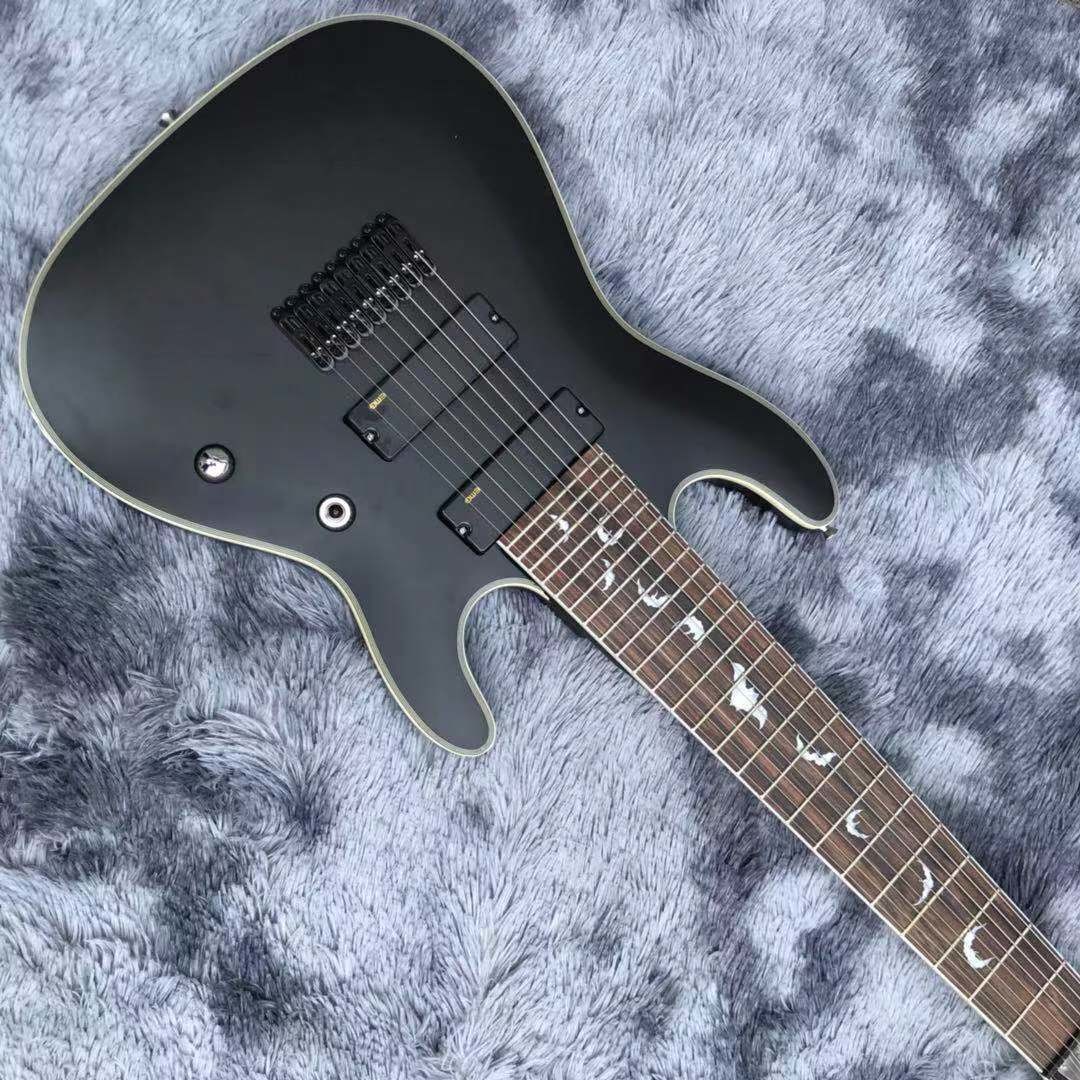 Custom Grand 9 Strings DP Damien Plati Electric Guitar in Black Satin Color with Rectangle Hardcase