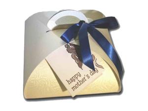 Quality Fashion Creative Shape Gloss Art Paper CMYK Colors Printed Cake Box Packaging With Silk Bow Tie wholesale