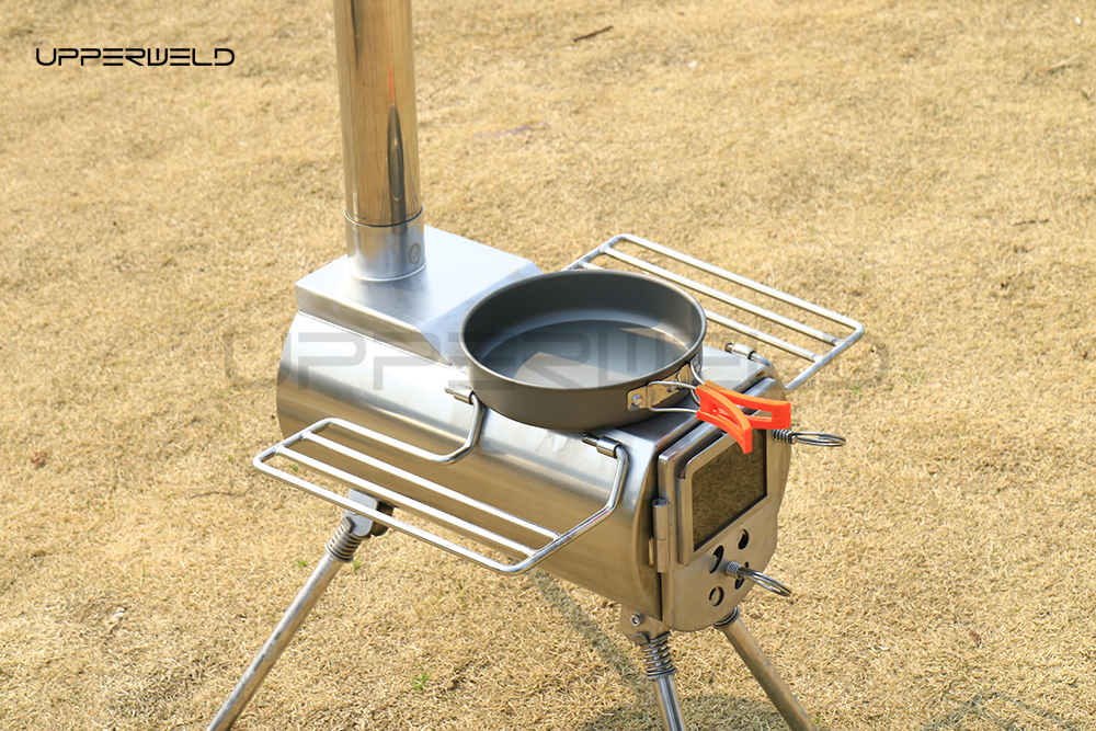 Wood Burning Tent Stove for Camping Stainless Steel and 3.5 Inch Chimney Pipe Included