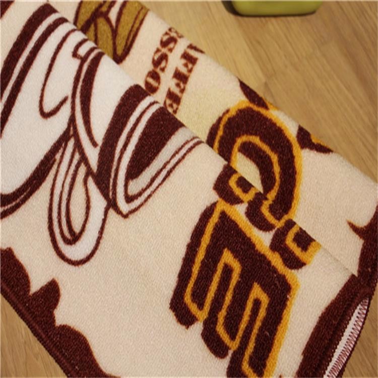 Flat Indoor Door Mats Coffee Shop Logo Nylon Material Oriental Design