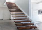 Glass Balustrade Floating Steps Staircase For Residential With Invisible