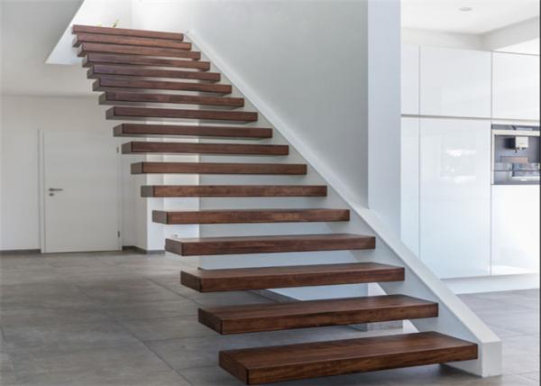 Glass Balustrade Floating Steps Staircase For Residential With Invisible