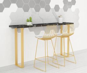 Quality Metal Frame Nordic Marble Bar Height Table wholesale