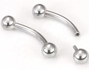 Quality 16G Internally Threaded Earrings Curved Tragus Eyebrow Bar G23 Titanium wholesale