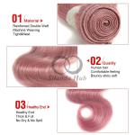 Pink Body Wave Remy Human Hair Bundles Sew In Weave Bundles Brazilian Bundle