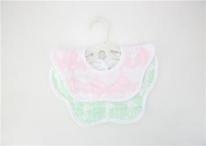 Quality 2pk Jacquard Milk Feeding Bibs , Wipeable Baby Boy Dribble Bibs High Wter Asorption wholesale