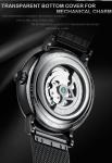 KINYUED J069 skeleton luxury leather waterproof oem brand hands wristwatches