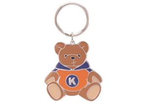 Quality Lovely Double Sided Bear Zinc Alloy Promotional Keychain with Nickel Plating, Soft Enamel wholesale