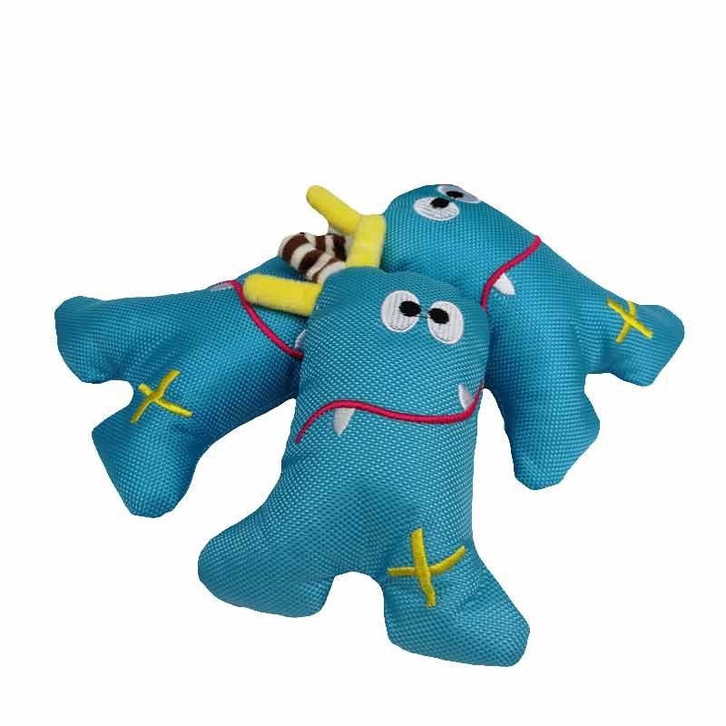 Bite Resistant Oxford Blue Triangle Sea Monster Pets Plush Toys