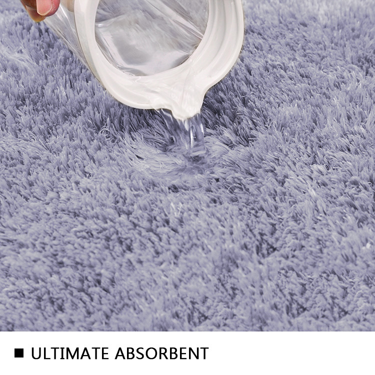 Purple Loop Pile Latex Backed Bath Mats Water Absorbent Bath Rug