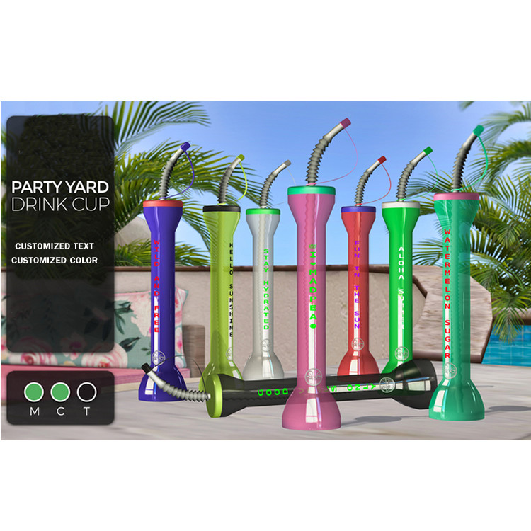 Food Grade Alien Yard Cups Shatterproof Plastic Yard Glass Dishwasher Safe