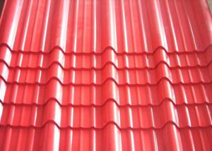 Quality Galvanised Corrugated Roofing Sheets , Red Pre Painted Corrugated Steel Sheet wholesale