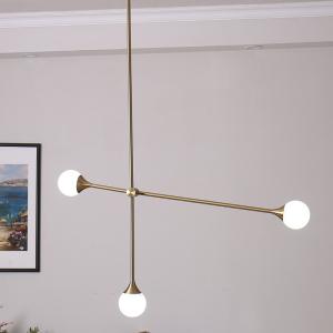 Quality Nordic gold chandelier Line Iron Lighting Glass Ball Lampshade lustre industrial Chandelier(WH-MI-235) wholesale