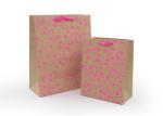 Recycled Paper Gift Bags With Grosgrain Handles Hot Transfer Printing