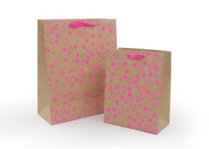 Quality Recycled Paper Gift Bags With Grosgrain Handles Hot Transfer Printing wholesale