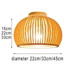 Modern Wood Birdcage E27 Ceiling Lights Nordic Home Deco Bamboo Weaving Wooden