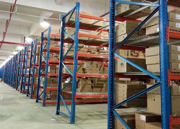 Heavy Duty Wire Pallet Rack Galvanized Steel Corrosion Protection With Wire Mesh
